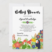 Invitation Baby shower tropical de toucan (Devant)