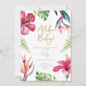 Invitation Baby shower tropical d'été (Devant)