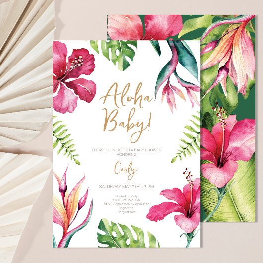 Invitation Baby shower tropical d'été