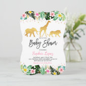 Invitation Baby shower tropical d'invitation de baby shower (Debout devant)