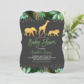 Invitation Baby shower tropical d'invitation de baby shower (Debout devant)