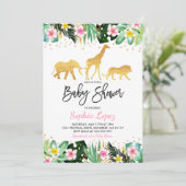 Invitation Baby shower tropical d'invitation de baby shower (Debout devant)