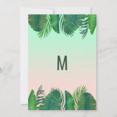 Invitation Baby shower tropical d'or de feuille de banane de (Dos)