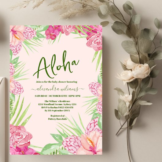 Invitation Baby shower tropical exotique