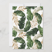 Invitation Baby shower Tropical Feuille Faux Gold Foil (Dos)