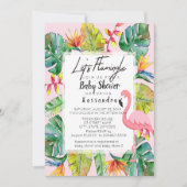 Invitation Baby shower Tropical Flamingle (Devant)