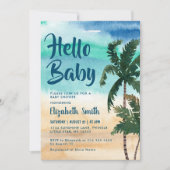 Invitation Baby shower Tropical Palm Beach (Devant)