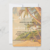 Invitation Baby shower Tropical Palm Tree Beach Aloha (Devant)