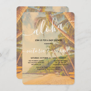 Invitation Baby shower Tropical Palm Tree Beach Aloha
