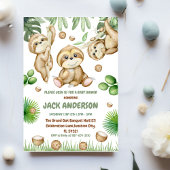 Invitation baby shower tropical paresseux