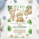 Invitation baby shower tropical paresseux