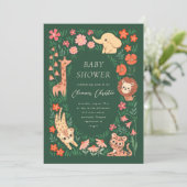 Invitation Baby shower tropical sauvage de la Jung (Debout devant)