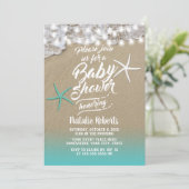Invitation Baby shower Tropical Summer Beach Starfish (Debout devant)