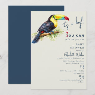 Invitation Baby-Shower Tropical Toucan