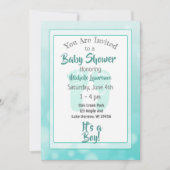 Invitation Baby shower turquoise (Devant)
