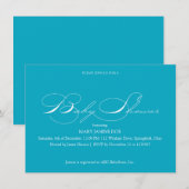 Invitation Baby shower Turquoise (Devant / Derrière)