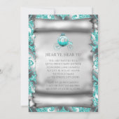 Invitation Baby shower turquoise Blue et Silver Prince (Dos)
