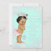 Invitation Baby shower turquoise Blue Winter Wonderland (Dos)