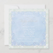 Invitation Baby shower turquoise de cigogne bleue (Dos)