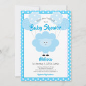 Invitation Baby shower Turquoise Garçon Bébé Mignon Kawaii Mo (Devant)