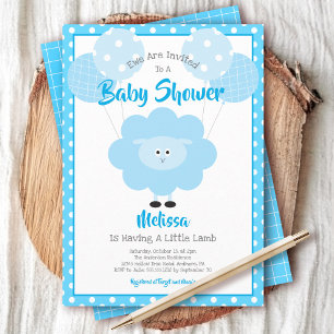 Invitation Baby shower Turquoise Garçon Bébé Mignon Kawaii Mo