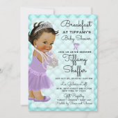 Invitation Baby shower Turquoise & Lavande (Devant)