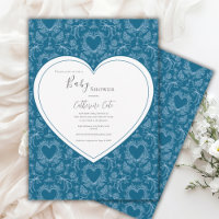 Baby Shower Turquoise Sarcelle Fantaisiste Coeur 
