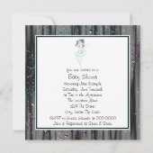 Invitation Baby shower Turquoise vintage (Dos)