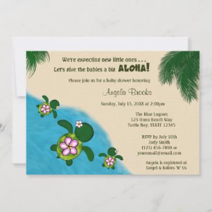 Invitation Baby shower TURTLE DE LA MER DE LA FILLE Invitatio