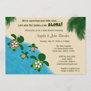 Invitation Baby shower TURTLE DE LA MER DE LA FILLE Invitatio