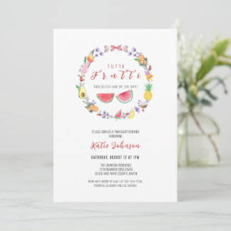 Invitation Baby shower Tutti Frutti, Jumeaux Tropicaux d'été