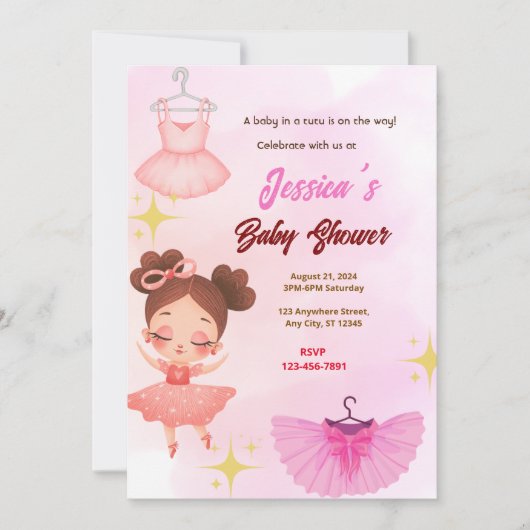 Invitation Baby shower Tutu (Devant)