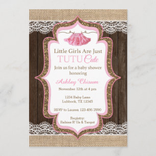 Invitation Baby shower Tutu Cute
