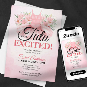 Invitation Baby Shower Tutu Floral Excitant Mignon