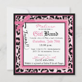 Invitation Baby shower Tutu Twins Roche Star de Cheetah Rose (Dos)