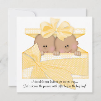 Invitation Baby shower TWIN Afro-Américain