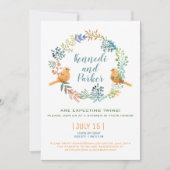 Invitation Baby shower Twin Baby Birds Et Fleurs (Devant)