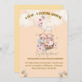 Invitation baby shower Twin bear (Devant / Derrière)