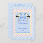 Invitation Baby shower Twin Boys (Devant / Derrière)