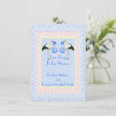 Invitation Baby shower Twin Boys (Debout devant)