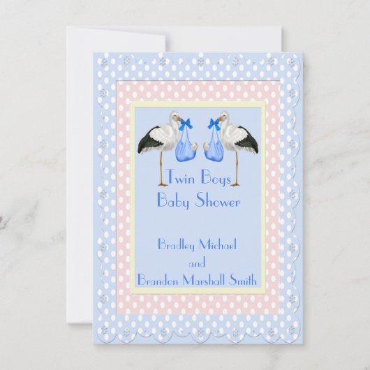 Invitation Baby shower Twin Boys (Devant)