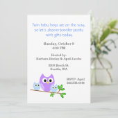 Invitation Baby shower Twin Boys (Debout devant)