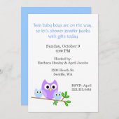 Invitation Baby shower Twin Boys (Devant / Derrière)