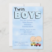 Invitation Baby shower Twin Boys (Devant)