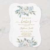 Invitation Baby shower Twin Boys (Devant / Derrière)