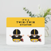 Invitation Baby shower Twin Boys (Debout devant)