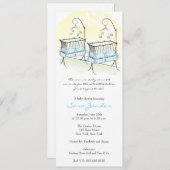 Invitation Baby shower Twin Boys - Bébés (Devant / Derrière)