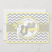 Invitation Baby shower Twin Cravate Tutu Chevron (Devant)