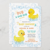Invitation Baby shower Twin en caoutchouc (Devant / Derrière)