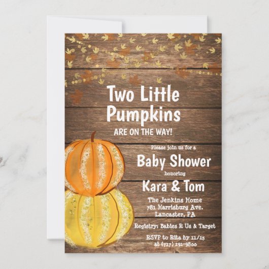 Invitation Baby shower Twin Fall (Devant)